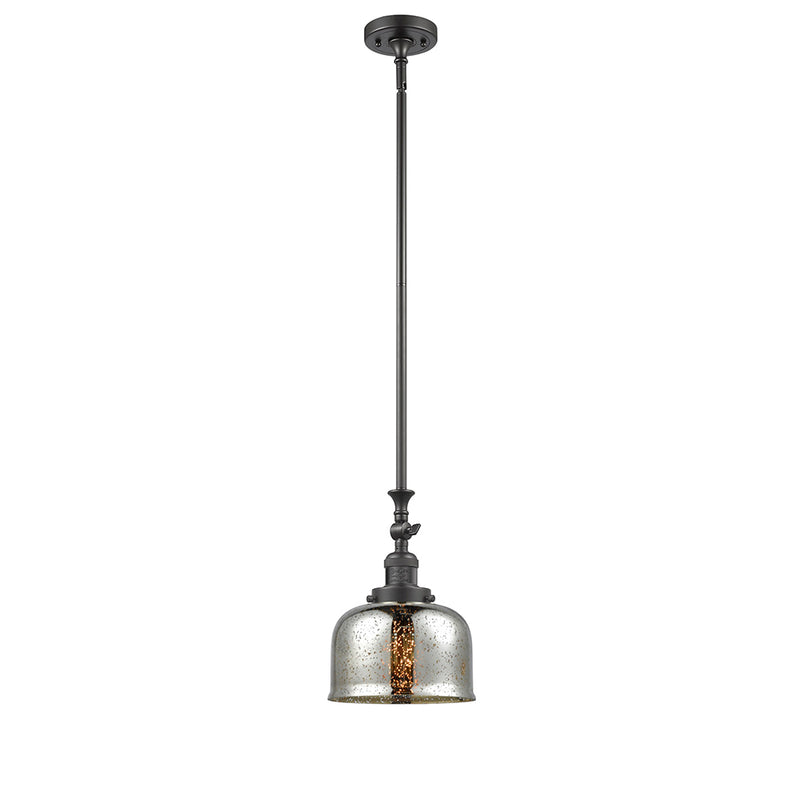 Bell Mini Pendant shown in the Oil Rubbed Bronze finish with a Silver Plated Mercury shade