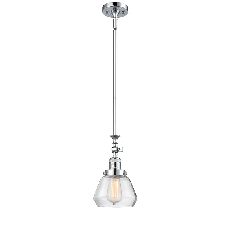 Fulton Mini Pendant shown in the Polished Chrome finish with a Clear shade