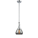 Fulton Mini Pendant shown in the Polished Chrome finish with a Plated Smoke shade