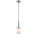 Canton Mini Pendant shown in the Polished Chrome finish with a Matte White shade