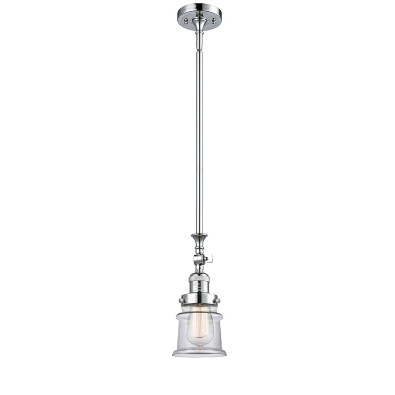 Canton Mini Pendant shown in the Polished Chrome finish with a Clear shade