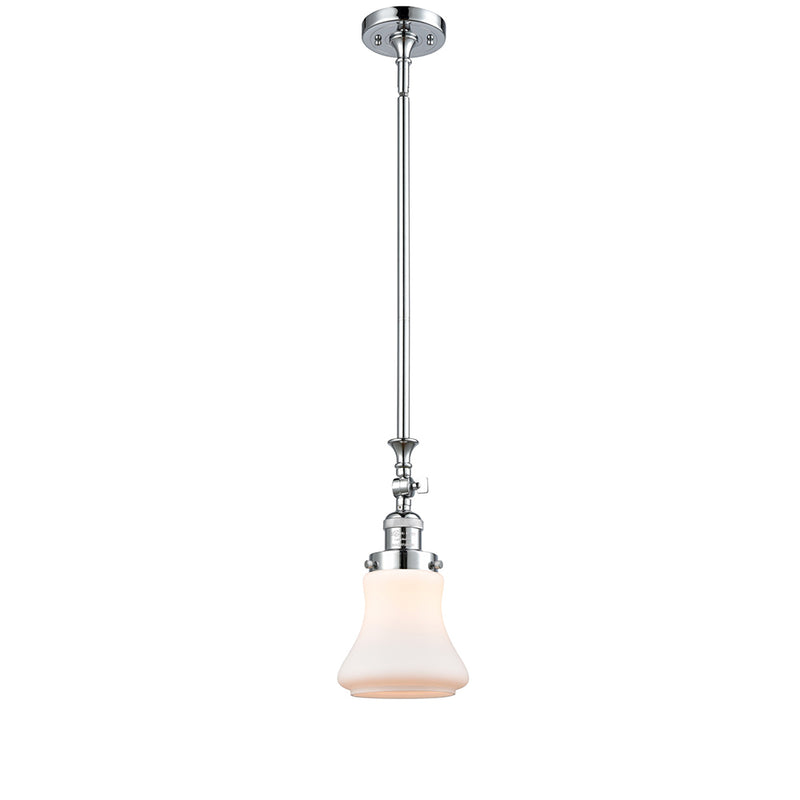 Bellmont Mini Pendant shown in the Polished Chrome finish with a Matte White shade