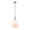 Beacon Mini Pendant shown in the Polished Chrome finish with a Matte White shade