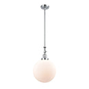 Beacon Mini Pendant shown in the Polished Chrome finish with a Matte White shade