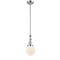 Beacon Mini Pendant shown in the Polished Chrome finish with a Matte White shade