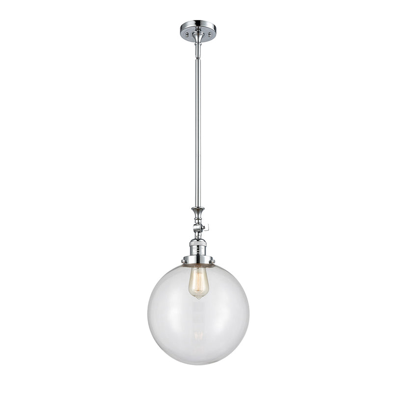 Beacon Mini Pendant shown in the Polished Chrome finish with a Clear shade