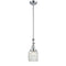 Colton Mini Pendant shown in the Polished Chrome finish with a Clear Halophane shade