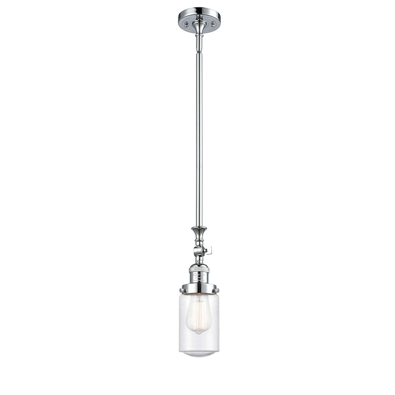 Dover Mini Pendant shown in the Polished Chrome finish with a Seedy shade