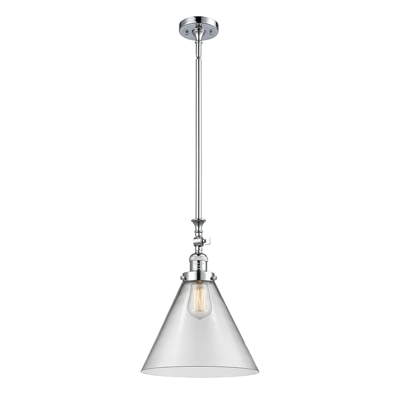 Cone Mini Pendant shown in the Polished Chrome finish with a Clear shade