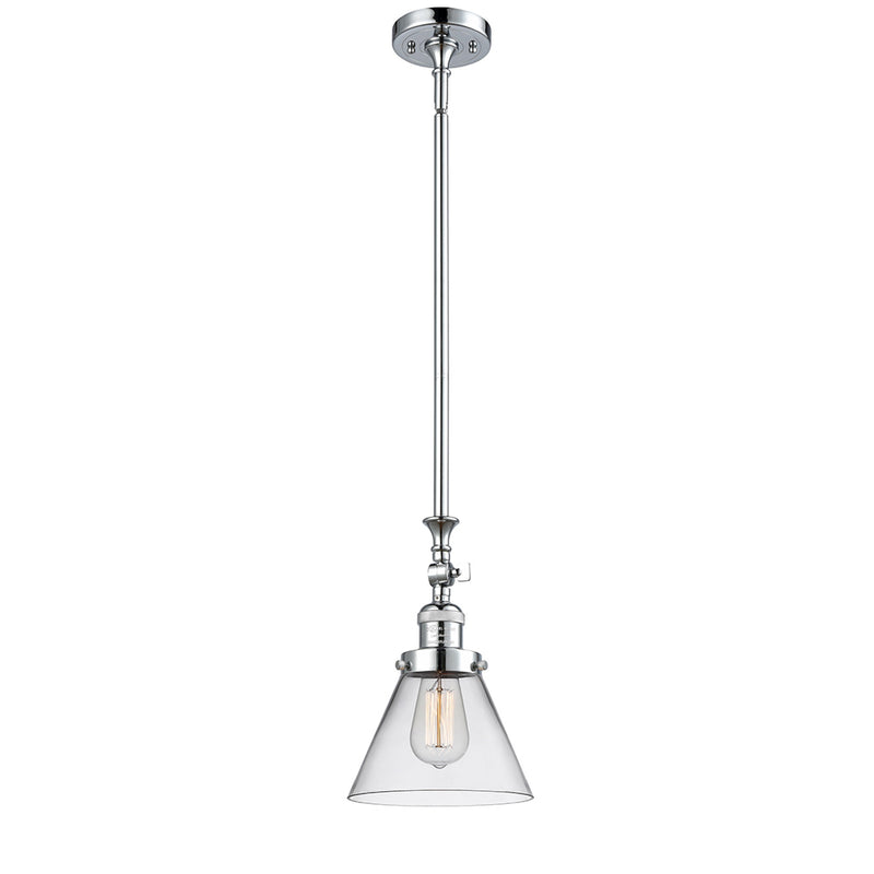 Cone Mini Pendant shown in the Polished Chrome finish with a Clear shade