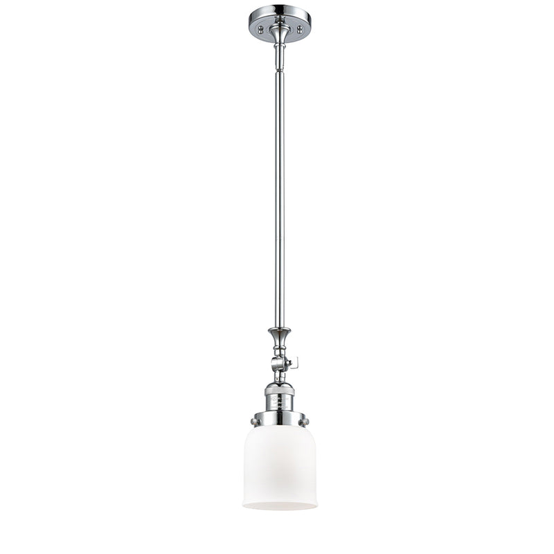 Bell Mini Pendant shown in the Polished Chrome finish with a Matte White shade