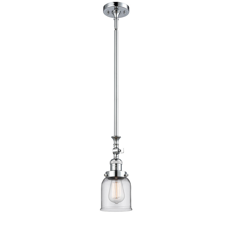 Bell Mini Pendant shown in the Polished Chrome finish with a Clear shade