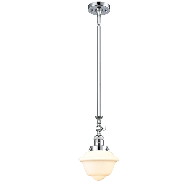 Oxford Mini Pendant shown in the Polished Chrome finish with a Matte White shade