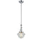 Oxford Mini Pendant shown in the Polished Chrome finish with a Seedy shade