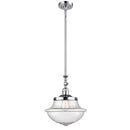 Oxford Mini Pendant shown in the Polished Chrome finish with a Seedy shade