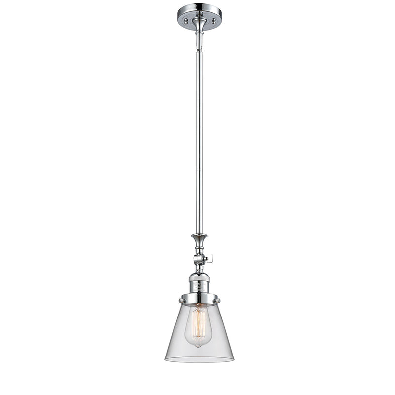 Cone Mini Pendant shown in the Polished Chrome finish with a Clear shade