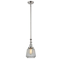 Chatham Mini Pendant shown in the Polished Nickel finish with a Clear shade