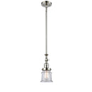 Canton Mini Pendant shown in the Polished Nickel finish with a Clear shade