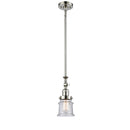 Canton Mini Pendant shown in the Polished Nickel finish with a Seedy shade