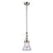 Bellmont Mini Pendant shown in the Polished Nickel finish with a Clear shade