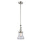 Bellmont Mini Pendant shown in the Polished Nickel finish with a Seedy shade