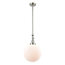 Beacon Mini Pendant shown in the Polished Nickel finish with a Matte White shade