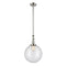 Beacon Mini Pendant shown in the Polished Nickel finish with a Clear shade