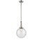 Beacon Mini Pendant shown in the Polished Nickel finish with a Seedy shade