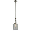 Stanton Mini Pendant shown in the Polished Nickel finish with a Clear Wire Mesh shade