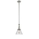 Cone Mini Pendant shown in the Polished Nickel finish with a Seedy shade