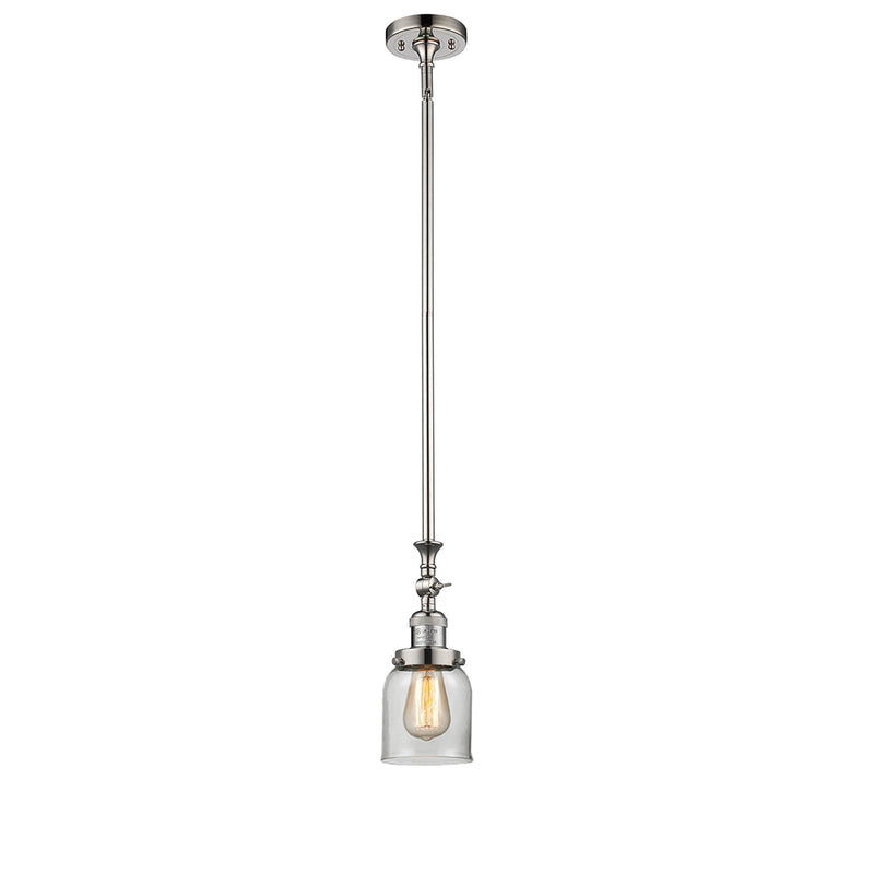 Bell Mini Pendant shown in the Polished Nickel finish with a Clear shade