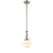 Oxford Mini Pendant shown in the Polished Nickel finish with a Matte White shade