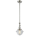 Oxford Mini Pendant shown in the Polished Nickel finish with a Clear shade