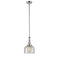 Bell Mini Pendant shown in the Polished Nickel finish with a Seedy shade