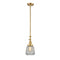 Chatham Mini Pendant shown in the Satin Gold finish with a Clear shade