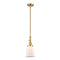 Canton Mini Pendant shown in the Satin Gold finish with a Matte White shade