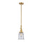 Canton Mini Pendant shown in the Satin Gold finish with a Seedy shade