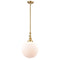 Beacon Mini Pendant shown in the Satin Gold finish with a Matte White shade