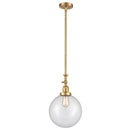 Beacon Mini Pendant shown in the Satin Gold finish with a Clear shade