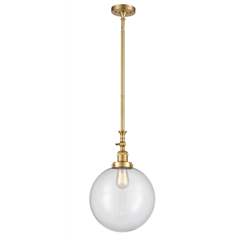 Beacon Mini Pendant shown in the Satin Gold finish with a Clear shade