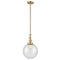 Beacon Mini Pendant shown in the Satin Gold finish with a Seedy shade