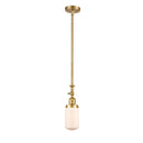 Dover Mini Pendant shown in the Satin Gold finish with a Matte White shade