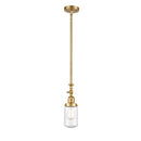 Dover Mini Pendant shown in the Satin Gold finish with a Seedy shade