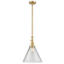 Cone Mini Pendant shown in the Satin Gold finish with a Clear shade