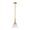 Cone Mini Pendant shown in the Satin Gold finish with a Clear shade