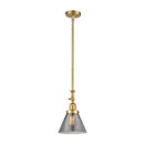 Cone Mini Pendant shown in the Satin Gold finish with a Plated Smoke shade