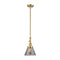 Cone Mini Pendant shown in the Satin Gold finish with a Plated Smoke shade