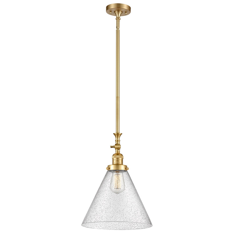 Cone Mini Pendant shown in the Satin Gold finish with a Seedy shade