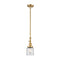 Bell Mini Pendant shown in the Satin Gold finish with a Clear shade