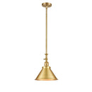 Briarcliff Mini Pendant shown in the Satin Gold finish with a Satin Gold shade